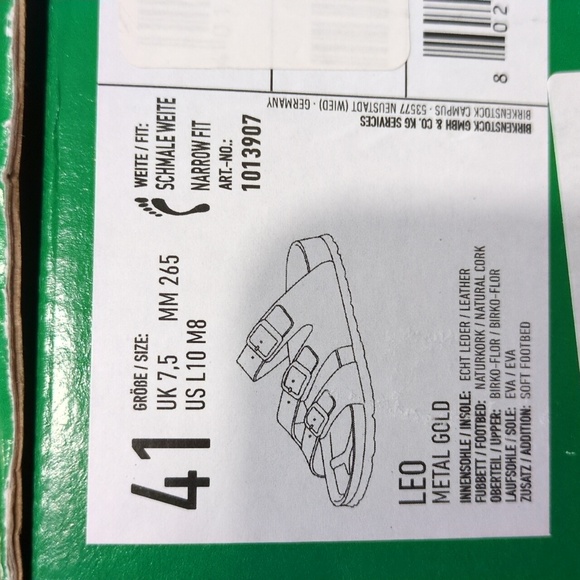 🟡 New In Box Women's Betula Leo leather  Gold Sandals size 41 - Picture 13 of 13